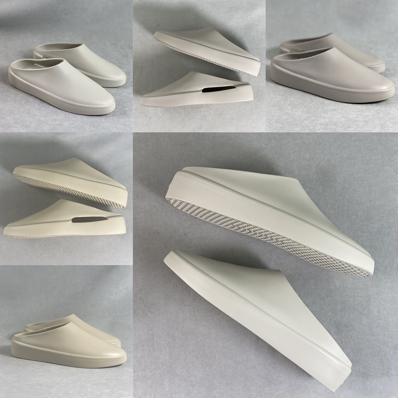 

F0G California Backless Slip on Oat Almond slippers Contracted and high-end Designer Men Women Shoes Casual outfit High elastic material, Color 1