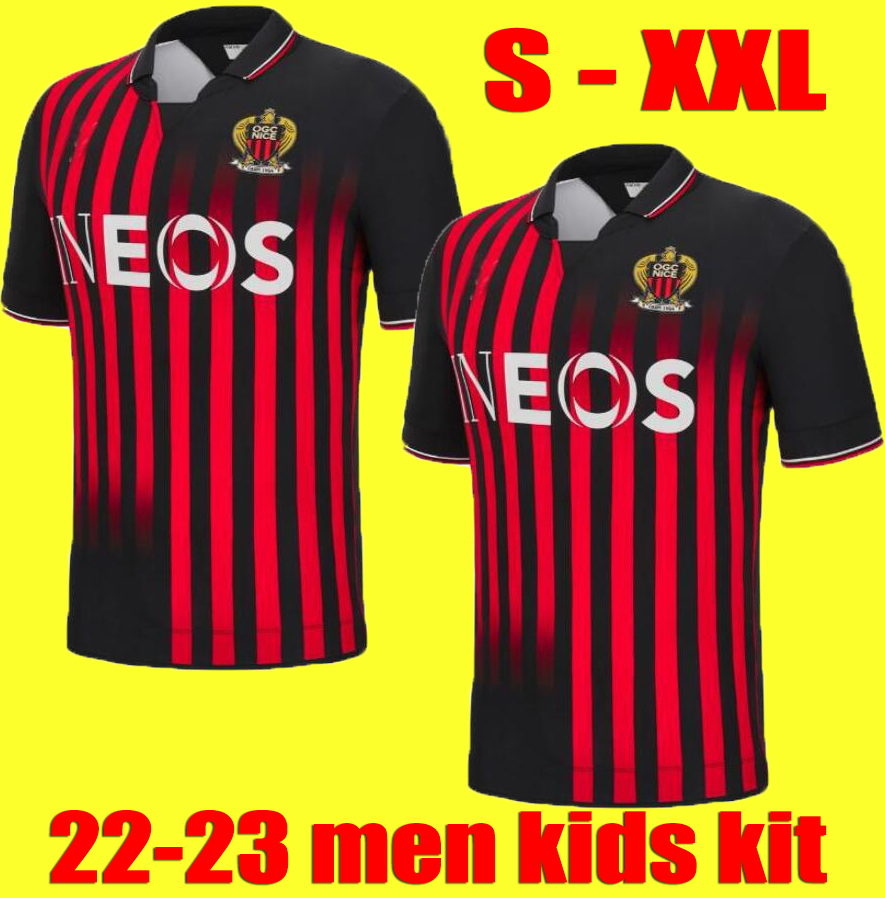

22 23 OGC Nice FC DELORT MELOU GOUIRI soccer jerseys 2022 2023 OGCNice DOLBERG DANTE KAMARA ATAL ATAL Kluivert Stengs football shirts, Fans