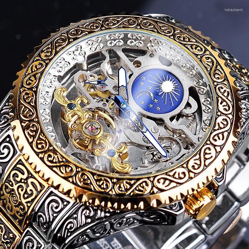 

Wristwatches Steam Punk Fashion Casual Automatic Mechanical Watch Men's, White