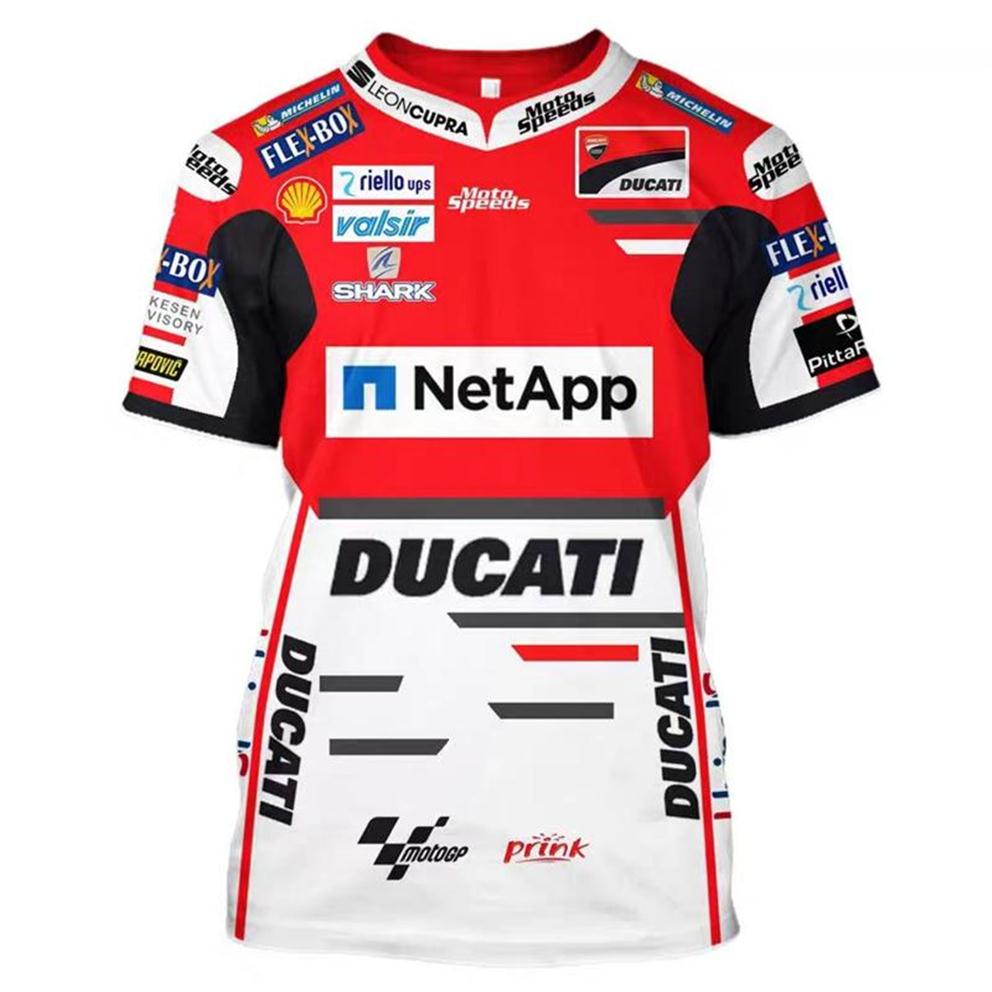 Men's T-Shirts F1 Motorcycle Racing T-shirt 3D Ducati Team Logo Cycling Wear Casual And Comfortable Quick-drying Oversized213b