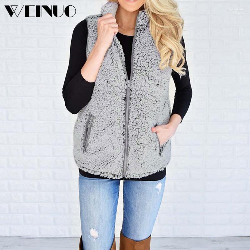 

Women's Vests Vest Coat Women 2022Top Womens Winter Warm Outwear Casual Faux Fur Zip Up Sherpa Jacket Abrigo Kare22, Pink