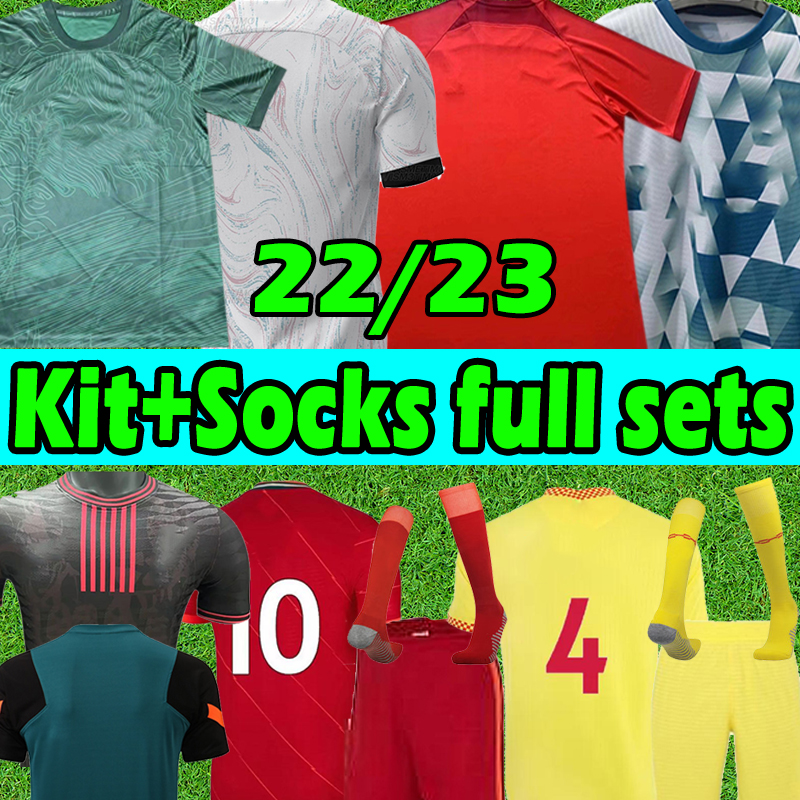 

22/23 ALEXANDER ARNOLD soccer jerseys 2021 2022 2023 fans player version DIOGO Fabinho Jones A.BECKER ROBERTSON Men kids kit+socks full sets home football shirts, 22 23 home