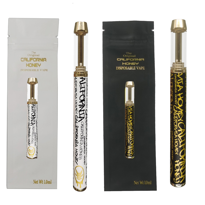 

California Honey Electronics Cigarettes 400mAh Battery 0.9ml Empty Vape Pens Disposable Rechargeable Thick Oil Glass Tank Vaporizer with Bag Packaging