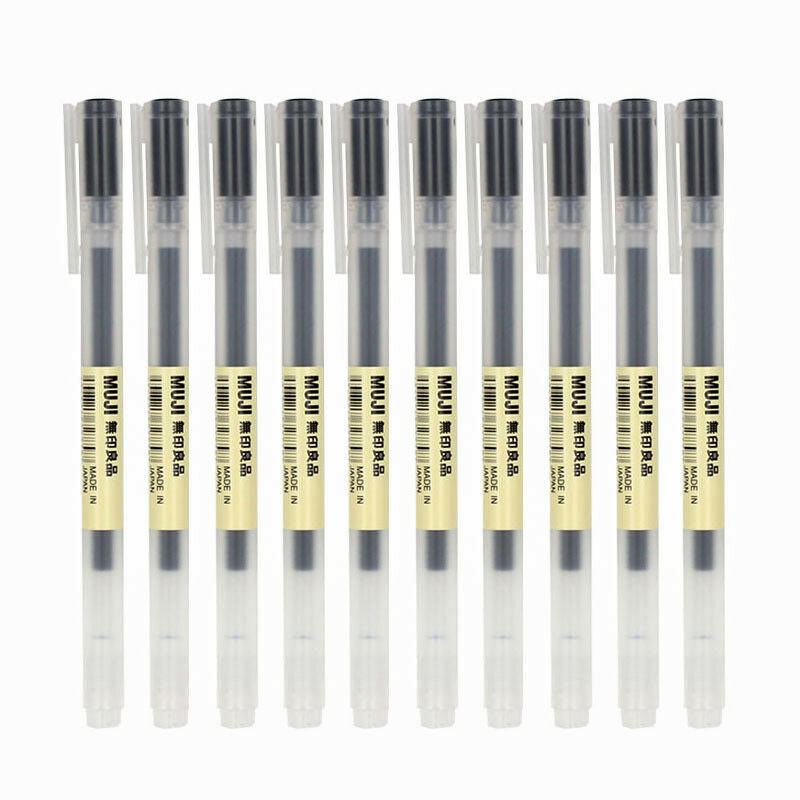 

10pcs MUJI MoMA Gel Ink Ball Point Pen Japan Black/Blue/Red School Office Ballpoint 220715