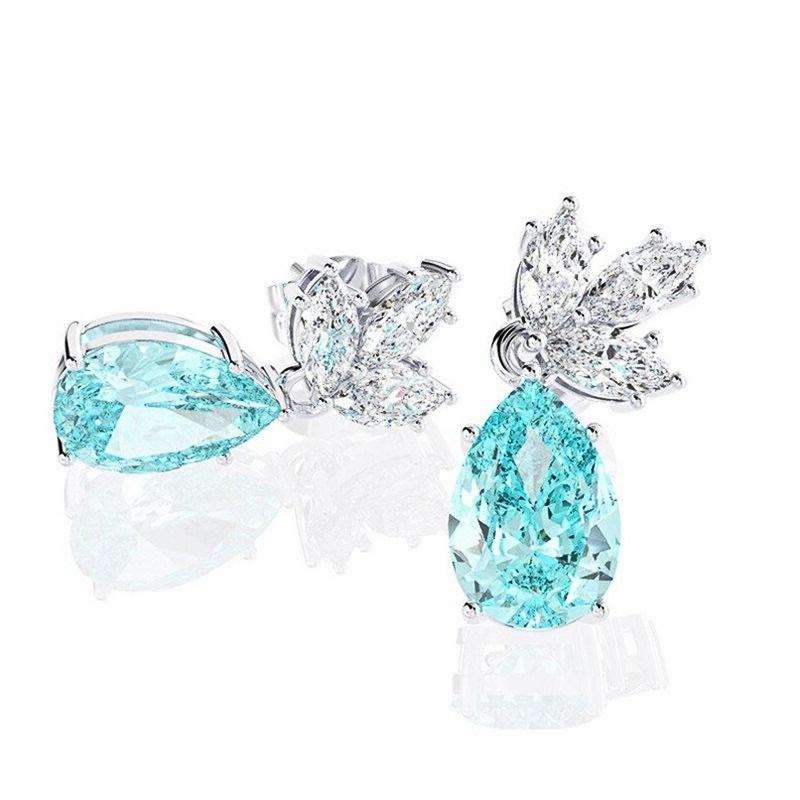 

Dangle & Chandelier CAOSHI Fresh Girl Drop Earrings With Bright Light Blue Crystal Delicate Design Female Party Accessories Exquisite Lady J