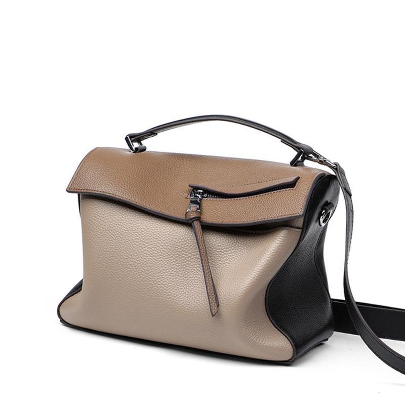 

Evening Bags Genuine Leather Shoulder For Women 2022 Designer Handbags Fashion Crossbody Bag Panelled Ladies Totes KhakiEvening EveningEveni, Khaki