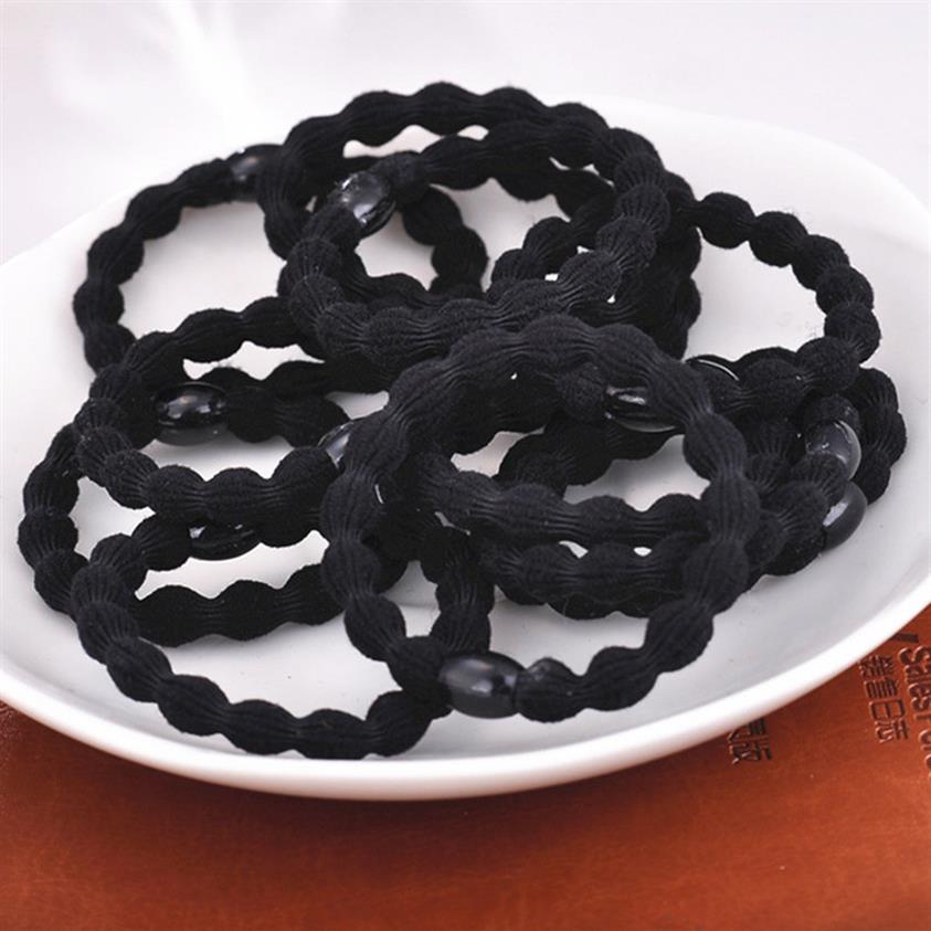

100pcs lot Women Black Rubber Band Elastic Hair Band For DIY and Daily Wear Quality Thick Hair Tie Hair Accessories Pure Black Who198A