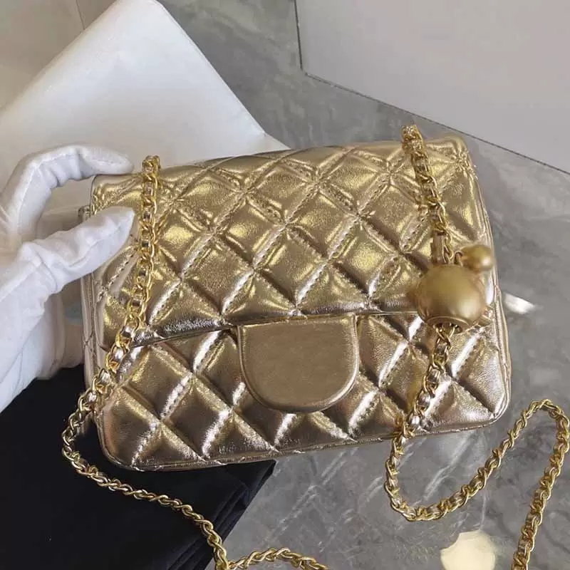Mini-rabat sacrage de marque de marque Femmes Gold Sac à corps croisé de mouton Sac à main classique sacs de luxe de luxe intemporel diamant mont