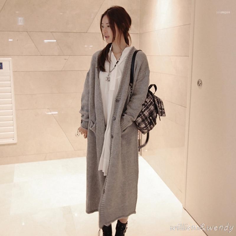 

Women's Sweaters Women's Wholesale- 2022 Knitted Sweater Cardigan Poncho Long Jersey Runway Designer Korean Fashion Loose Knitting Jump, Baige