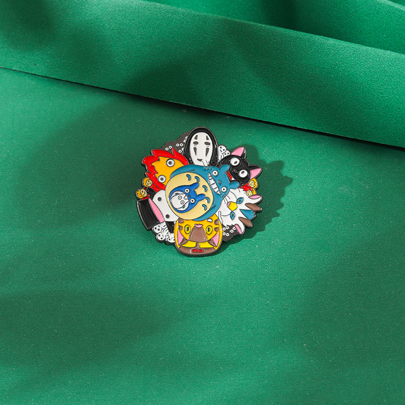 

new punk style alloy Brooch cartoon faceless male dragon cat modeling Enamel Badge accessories wholesale, As picture