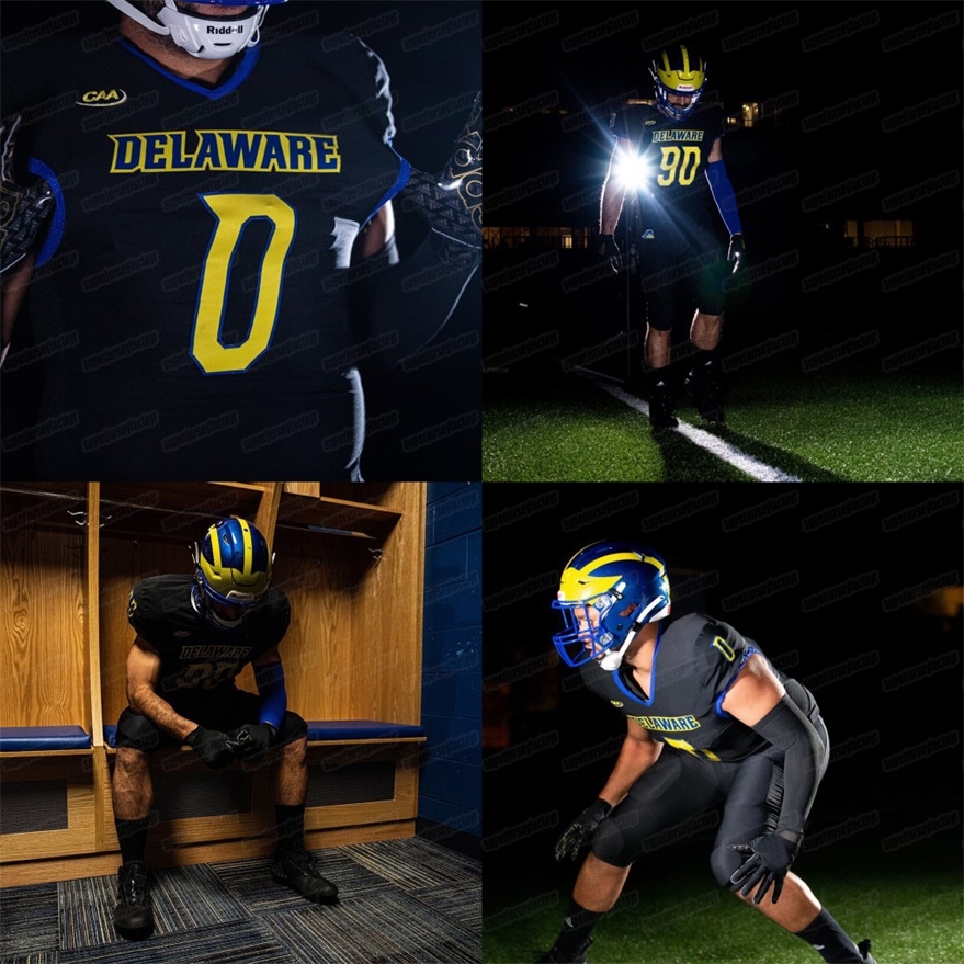 

A3740 2020 DELAWARE Blue Hens PAT KEHOE WILL KNIGHT THYRICK PITTS KEDRICK WHITEHEAD TIM POINDEXTER DEJOUN LEE NCAA American Football Jersey, Black mens s-3xl