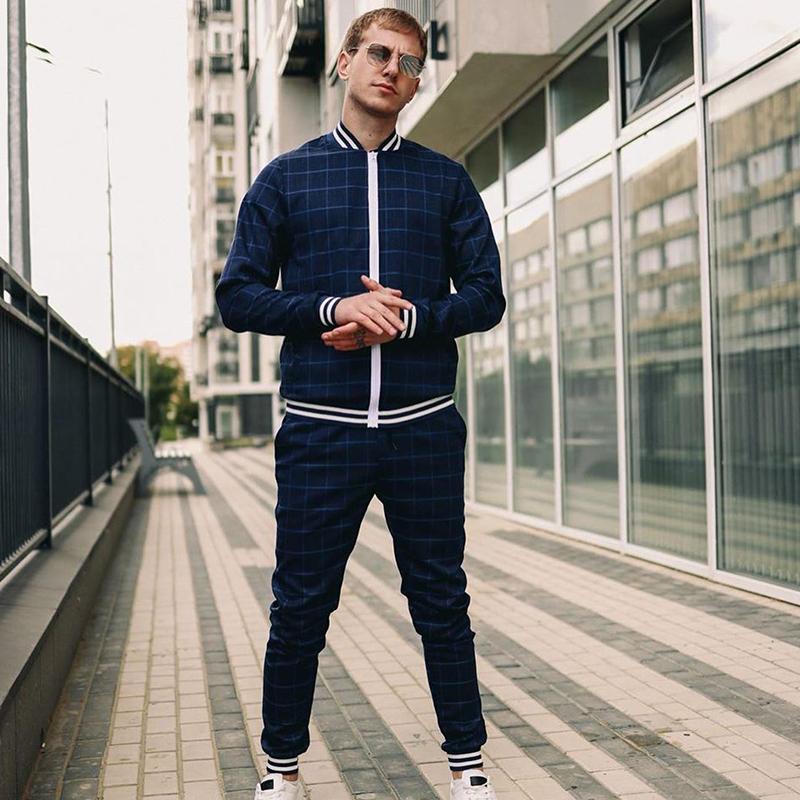 

Men's Tracksuits Men's Autumn Gentlemen Tracksuit Set Male Sweatshirt Sweatpants Multi-pocket Fashion Trousers High Street Jackets SetsM
