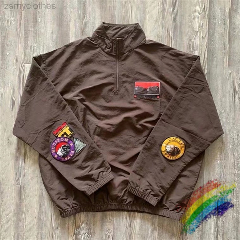 

Embroidery Cactus Trails Half-Zip Windbreaker Women Men High Quality Jackets Camo Rainproof Coat