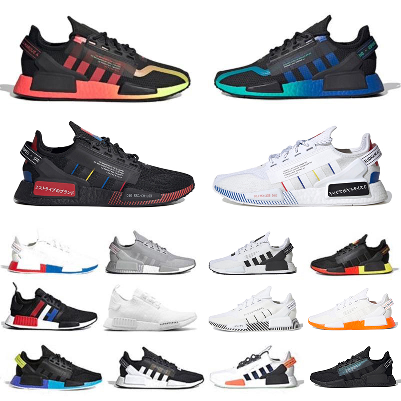 

R1 V2 Dazzle Camo Running Shoes Sneaker Japanese Black White Olive Green Mexico City Oreo Og Classic Aqua Tones Gradient men women Sports Sneakers Shoes, Color#1