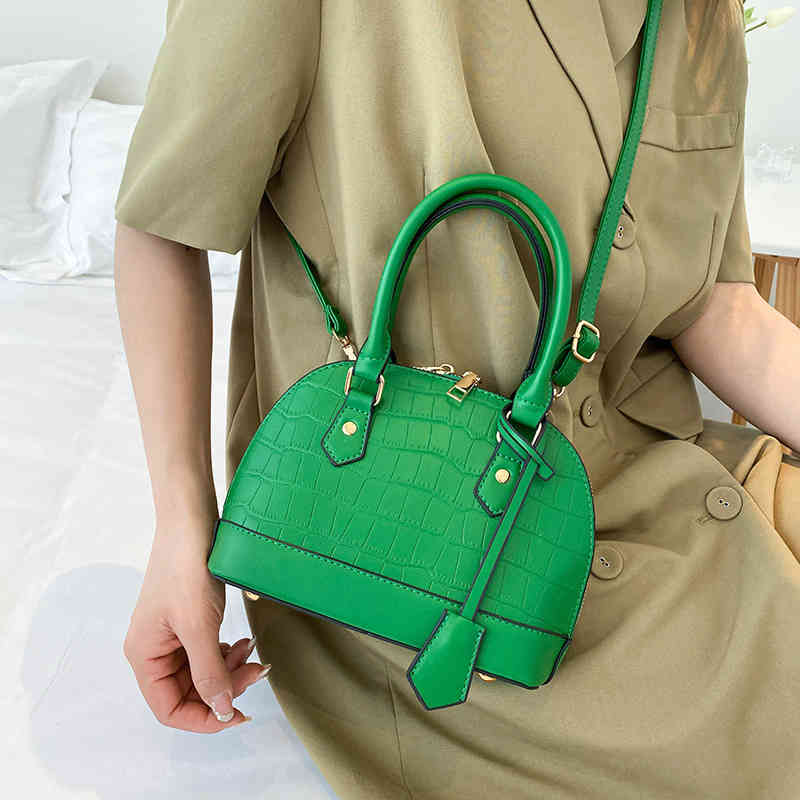 

Purses Outlet pattern portable shell 2022 summer new simple style sling one shoulder women's bag, White