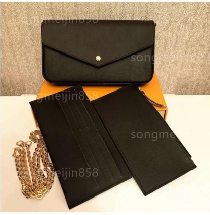 

luxurys 3piece set Brand handbags Womens chain shoulder bag designers Mini crossbody iphone bags style handbags and purse Wallet, Coffee+plaid