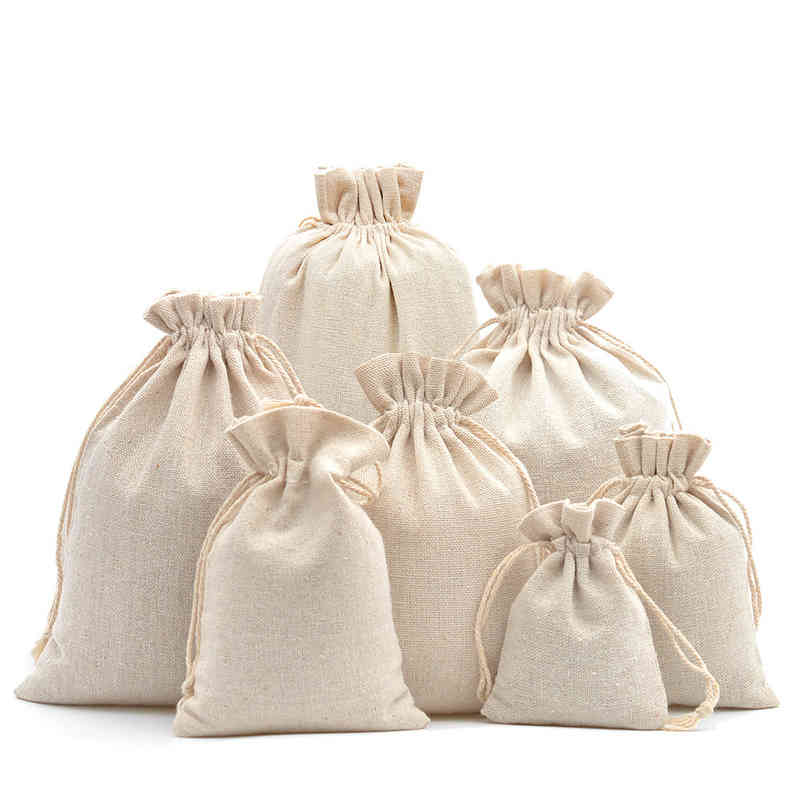 

10/50pcs Multi Size Reusable Cotton Drawstring Jewelry Packaging Bags Wedding Party Decoration Drawable Bag Gift Pouch