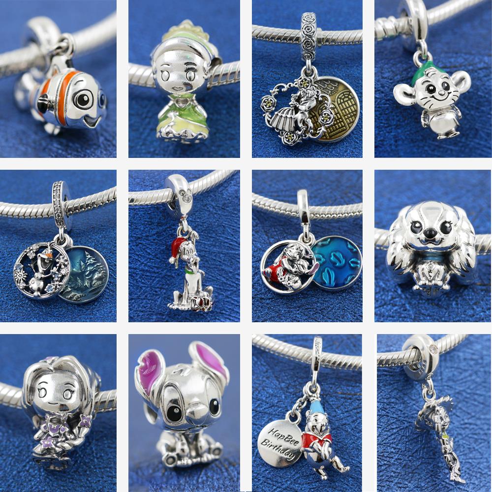 

925 Sterling Silver Dangle Charm Love Heart Lion Fish Toys arrow honey comb crown Beads Bead Fit Pandora Charms Bracelet DIY Jewelry Accessories