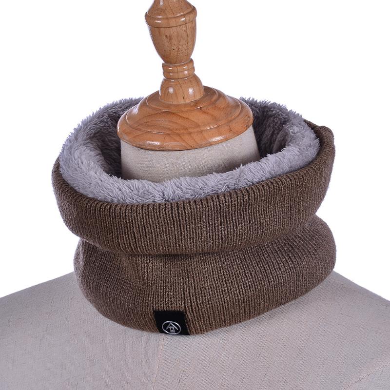 

Scarves AMYO Warm Women Knitted Velvet Scarf Solid Faux Cashmere Winter Snood Lady Wool Fur Thick Unisex Men Neck Scarfs Ring