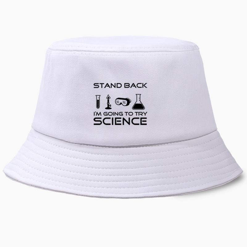 

Berets Stand Back I'm Going To Try Science Funny Fisherman Hat Fishing Cap Bucket Hats Panama Men Women Bob Chapeau Sun Prevent CapsBere, Beige 1