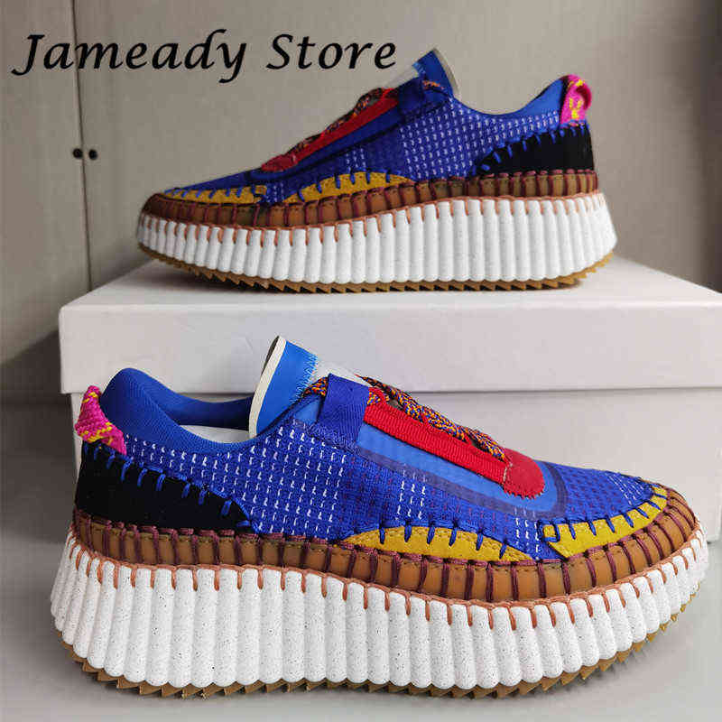 Boots Women Mesh Weave Designer Sneakers Flat Platform Casual Running Shoes Female Lace Thick Sole Brand Breathable Footwear 220811