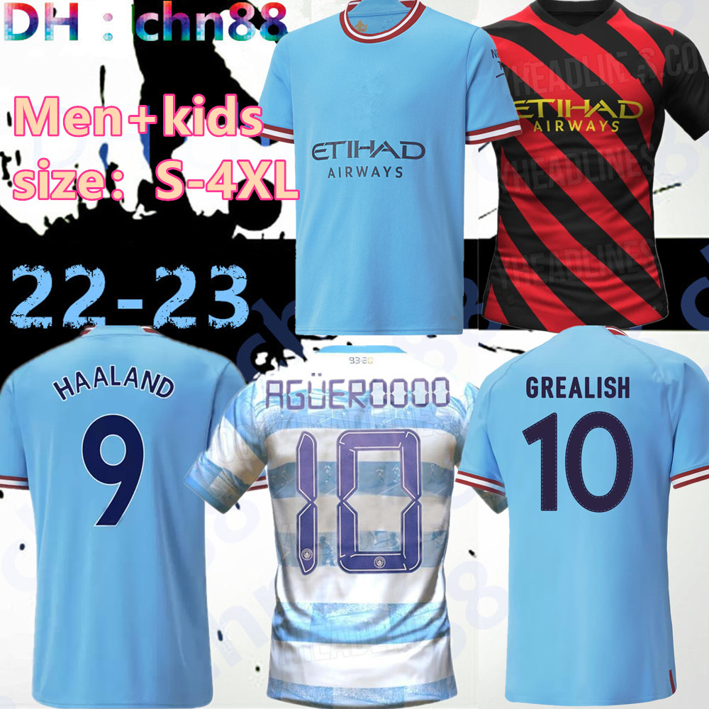 

S-4XL 22 23 MANS CITIES HAALAND GREALISH soccer jersey STERLING FERRAN DE BRUYNE FODEN 2022 2023 MAHREZ G. JESUS football shirt men kids Agueroooo 93 20 Anniversary, 21-22 third