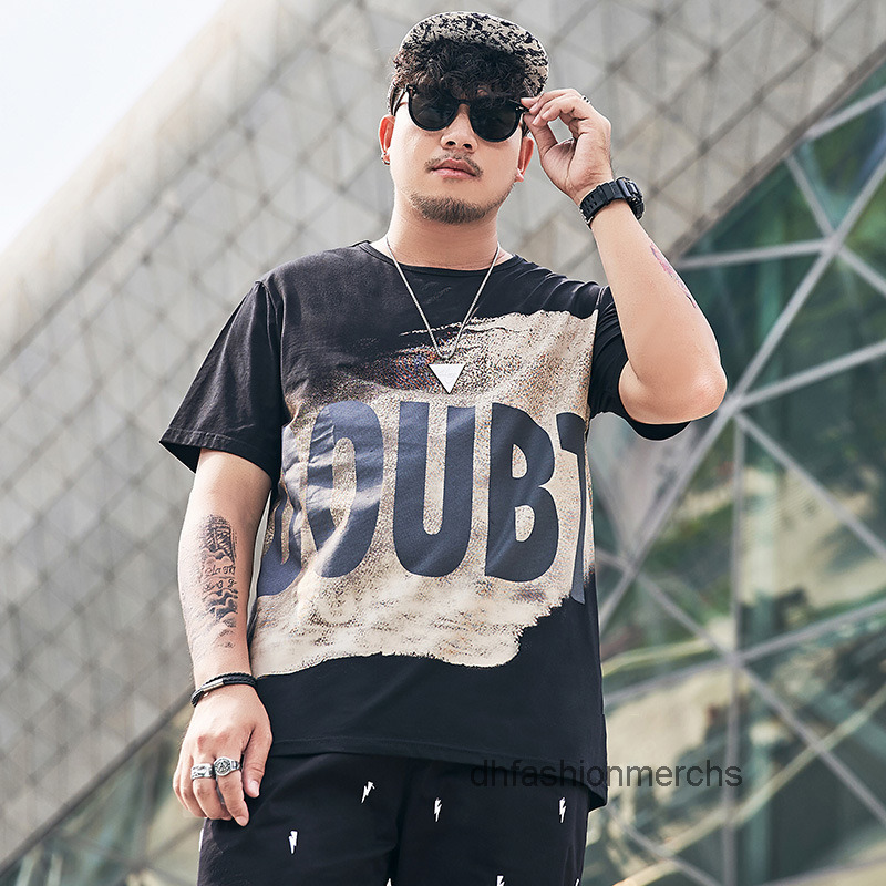 

designer shirt tide brand large mens summer t-shirt men's fat plus large print fats short sleeve top half sleeve clothes, Other