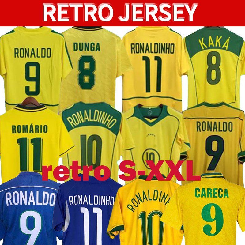 

1998 Brasil soccer jerseys 2002 retro shirts Carlos Romario Ronaldo Ronaldinho 2004 camisa de futebol 1994 BraziLS 2006 1982 RIVALDO ADRIANO 1988 2000 1957 2010, 1957 home jersey