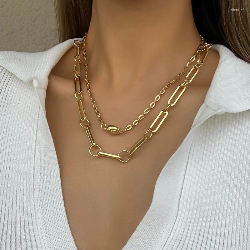 

Chains Flashbuy Gold Color Simple Statement Chain Necklace For Women Men Trendy Alloy Metal Geometric JewelryChains