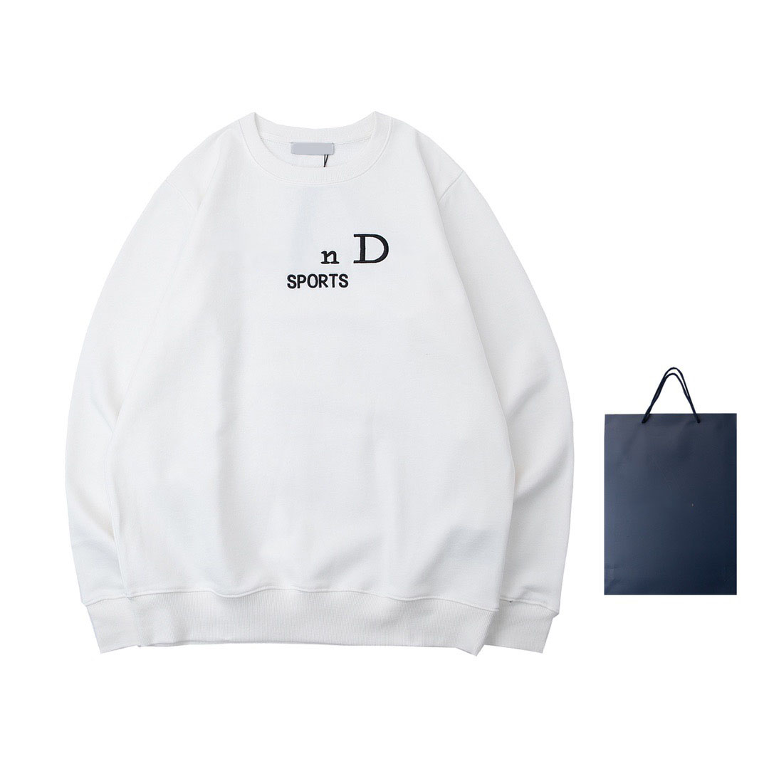 

New AOP jacquard letter knitted sweater in autumn / winter 2023acquard knitting machine e Custom jnlarged detail crew neck cotton qsdI798789, White