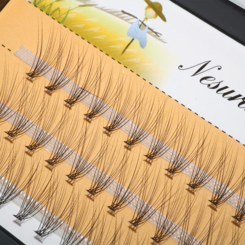 

False Eyelashes Bundles Cluster Eyelash Extensions 10D 0.07mm 0.1mm Thickness Natural 3D Russian Volume Individual Lashes For Make-False