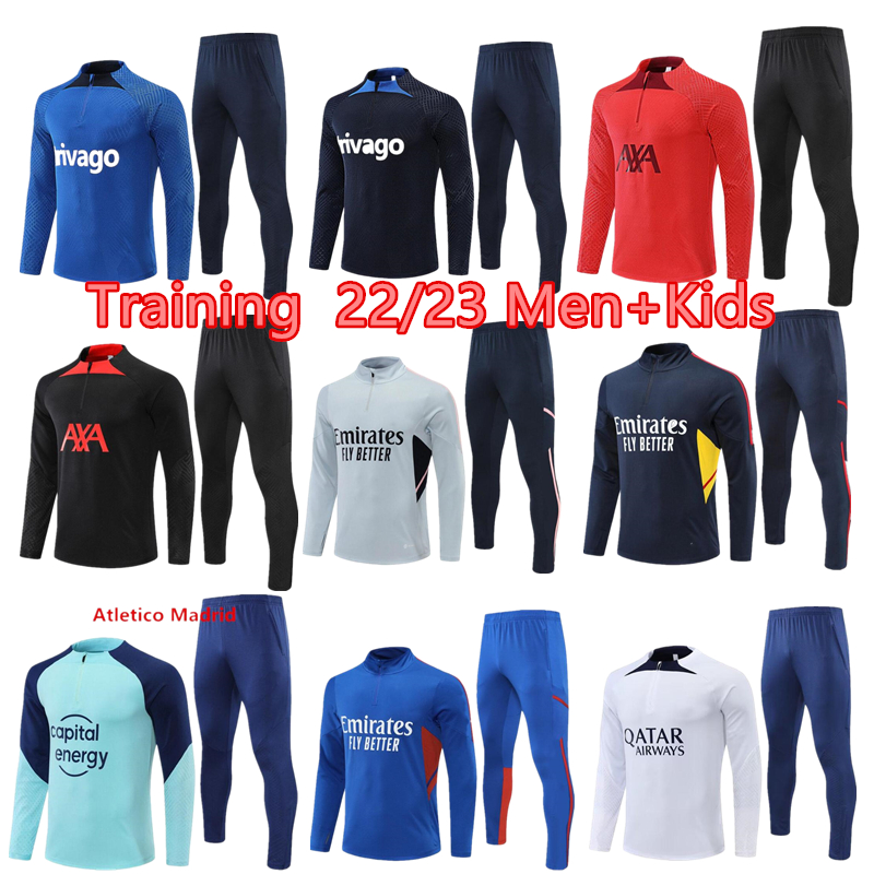 

kit men' kids jacket jogging sports soccer jersey 22 23 training shirt soccer survement chandal MBAPPE Haaland Jesus sweater set, Black