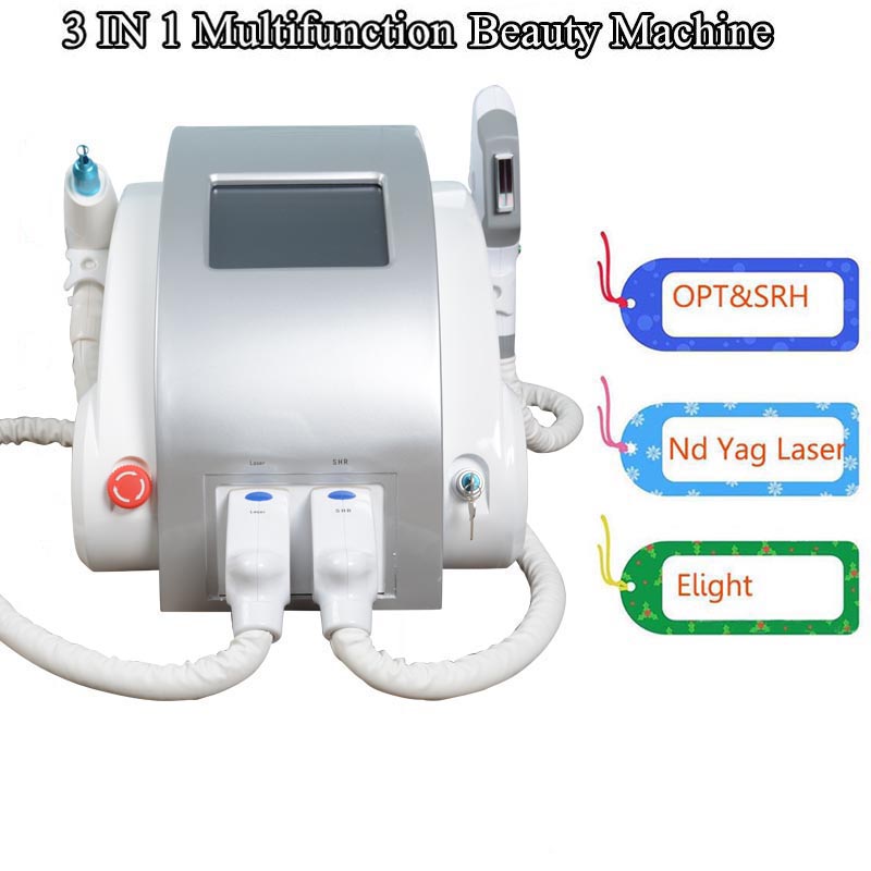 

IPL laser tattoo removal elight skin rejuvenation q switch nd yag pigmentation treatment opt hair remover portable machines 2 handles