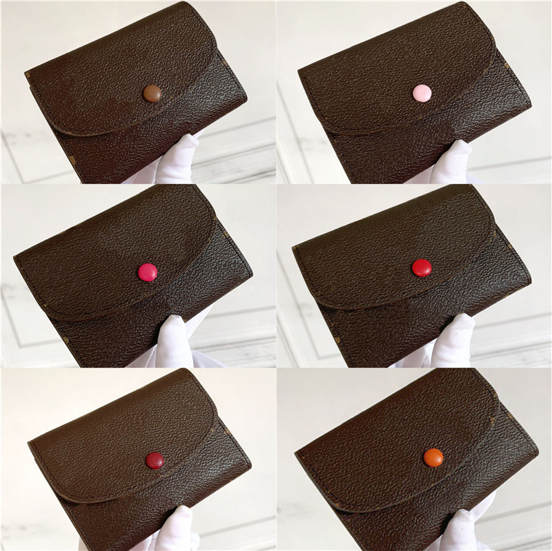 

Luxury Womens Designer Wallet Purse Bag Fashion Short Wallets Handbag Brand Classic Old Flower Leather Credit Card Holder Zippy Coin Purses, Red