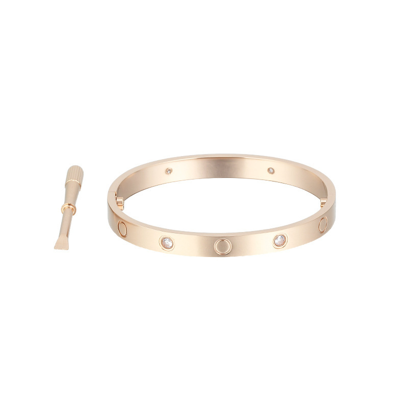 Gold Silver Rose Love Screw Bracelet for couple high quality size 16-21 Designer Bracelets women Luxury Jewelry Bangle Classic 5.0 Titanium