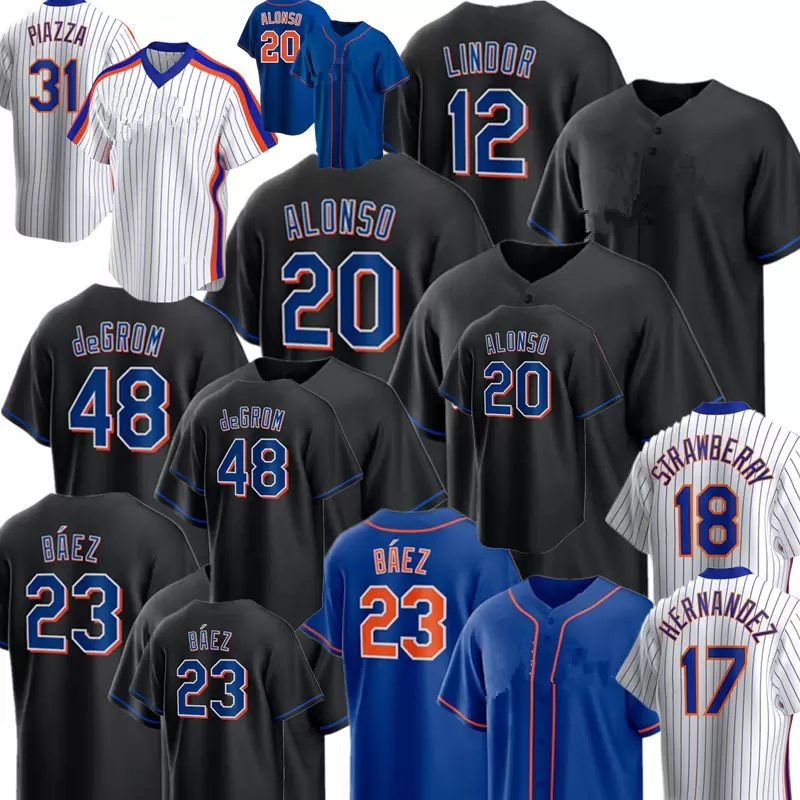 

#12 Francisco Lindor 2022 Mets Jersey Chris Bassitt Max Scherzer Baseball Jacob deGrom Starling Marte Pete Alonso Nick PlummerKeith Hernandez Darryl Strawberry, Flex base (dadouhui)