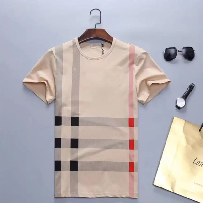 

New Men's Designer T Shirt Clothes Summer Simple Street Fashion Cotton Sports Casual Clothes Large Size M-XL3, Ivory