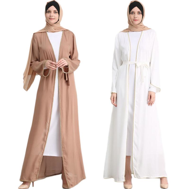 

Ethnic Clothing Muslim Abaya Beading Ramadan Islamic Open Kimono For Women Party Evening Dubai Arab Maxi Robe Gown Middle East Turkish Fashi