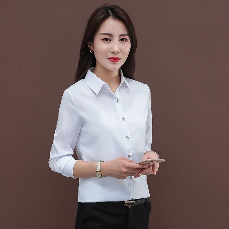 

Women's Blouses & Shirts 2022 Autumn Women Vintage Fashion Solid Plus Size Female Clothes Loose Long Sleeve Shirt Tops Feminine Blusa A84, White