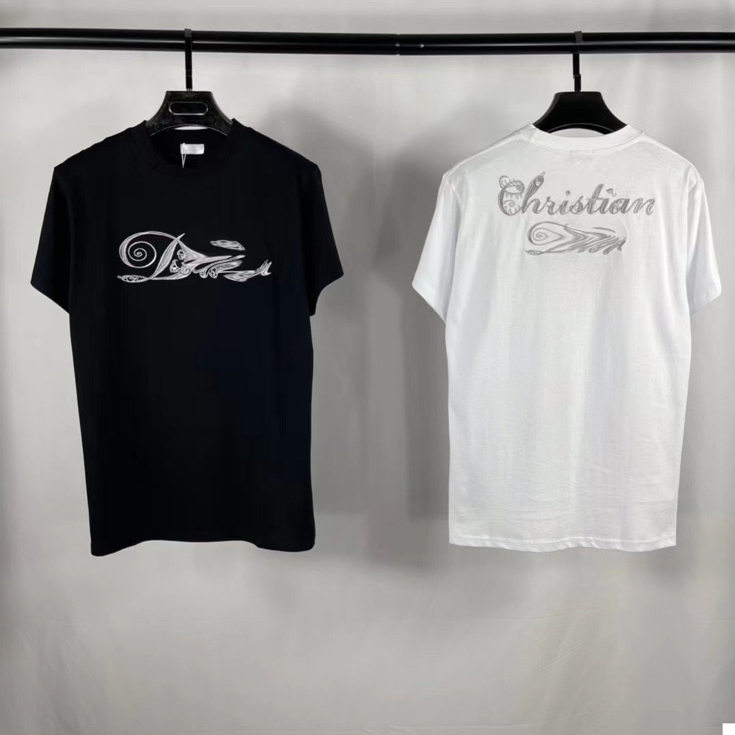 

22ss Designer T Shirts Mens Letter Print Embroidery Short Sleeve High Quality Casual Tshirt For Men and Women 100% Pure Cotton Male Clothing 5-246, Black