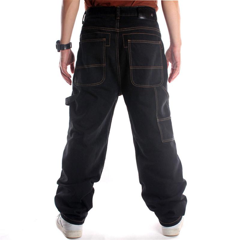 

Men's Jeans Men Black Old School Trousers Wide Leg Hip Hop Casual Men's Straight Baggy Denim Pants StreetwearMen's