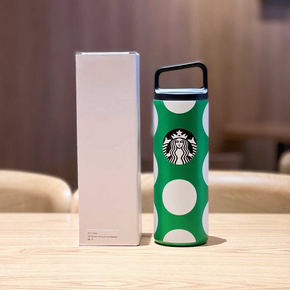 Starbucks 2022 spring and summer new KP joint green dot corrugated stainless steel thermos cup accompanying cup coffee cup-image-759541430