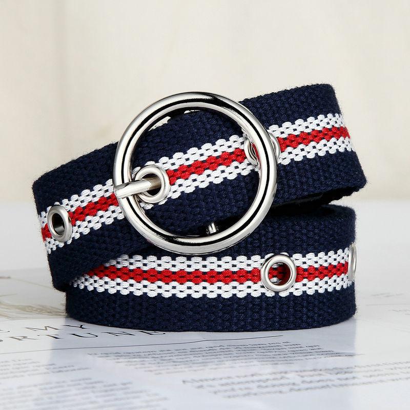 

Belts Men Women Canvas Belt Woven Trouser Young Students Korean Version Versatile Leisure Needle Buckle Fine Fashion, Black