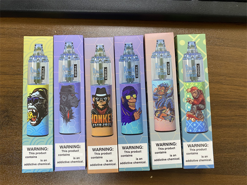 

Original RandM Tornado 7000 Puffs 0% 2% 3% 5% nic Disposable E cigarettes Pod Device Powerful Battery 14ml Prefilled Cartridge Mesh Coil RGB light Glowing Vape Pen Kit