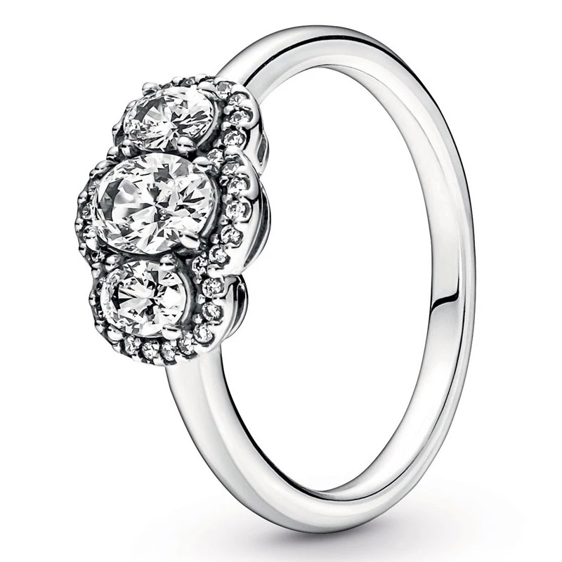 

luxry lady New fashion CZ ring Real 925 Sterling Silver Fit Pandora style WOMENS Wedding Rings Engagement Jewelry for Women Girls with Original Box