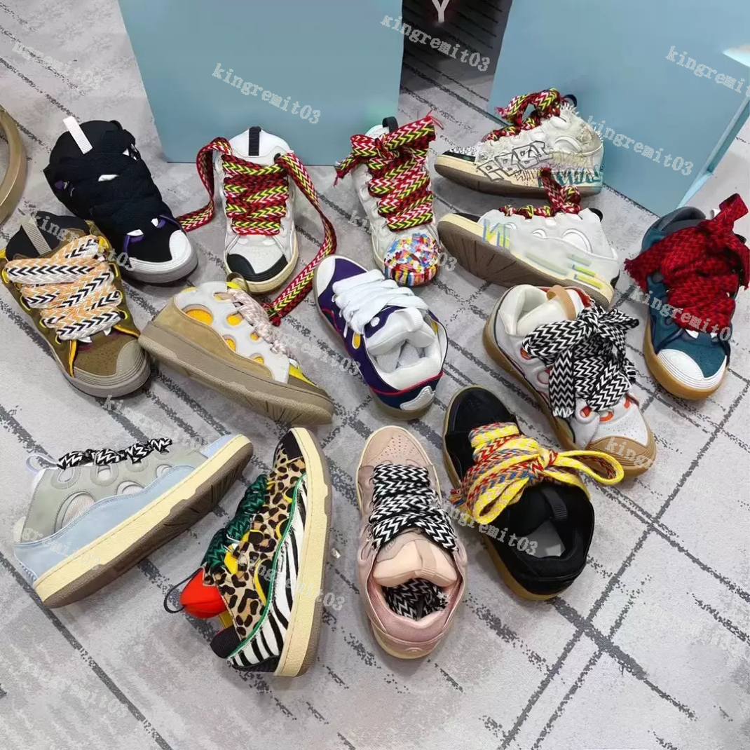 

Designer CURB SNEAKERS Casual Shoes Nappa Embossed Calfskin Sneakers Rubber Platform Classic Luxury Leather Shoe Mesh Women Mens Sneaker Lace-Ups Multicolor 35-46