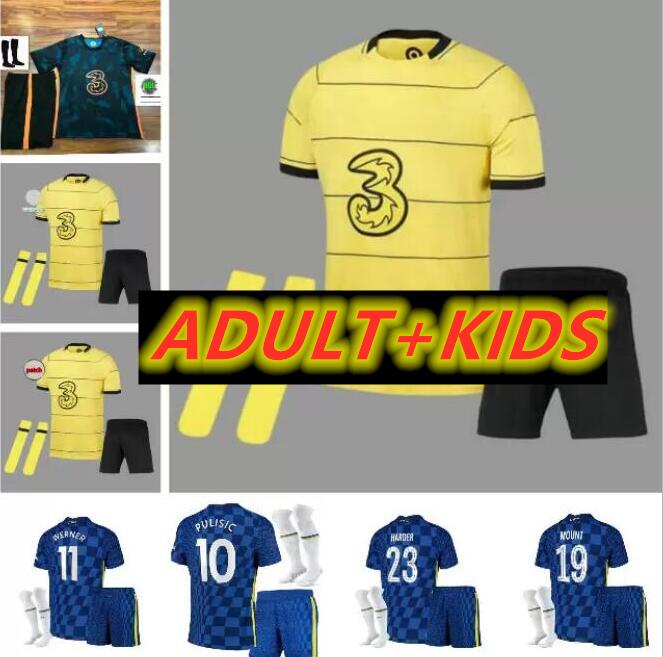 

PULISIC ZIYECH HAVERTZ KANTE soccer jersey 2021 2022 WERNER ABRAHAM CHILWELL MOUNT JORGINHO 20 21 22 GIROUD football shirt men kids kit Uniform socks pants shorts
