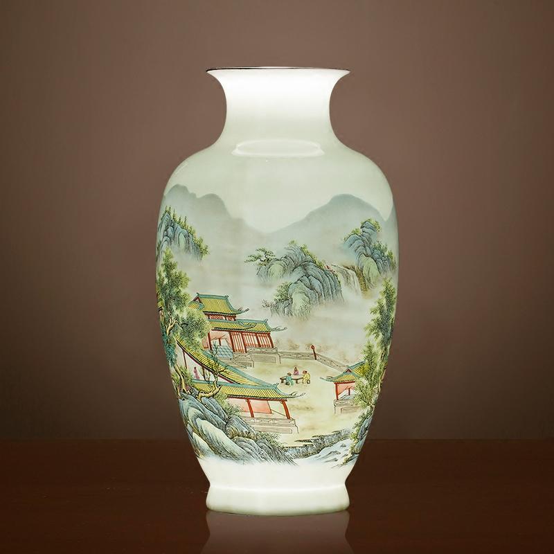 

Vases Jingdezhen Ceramics Landscape Flowers And Birds Flower Arrangement Living Room Furnishings Table Top Home TV Cabinet Decor