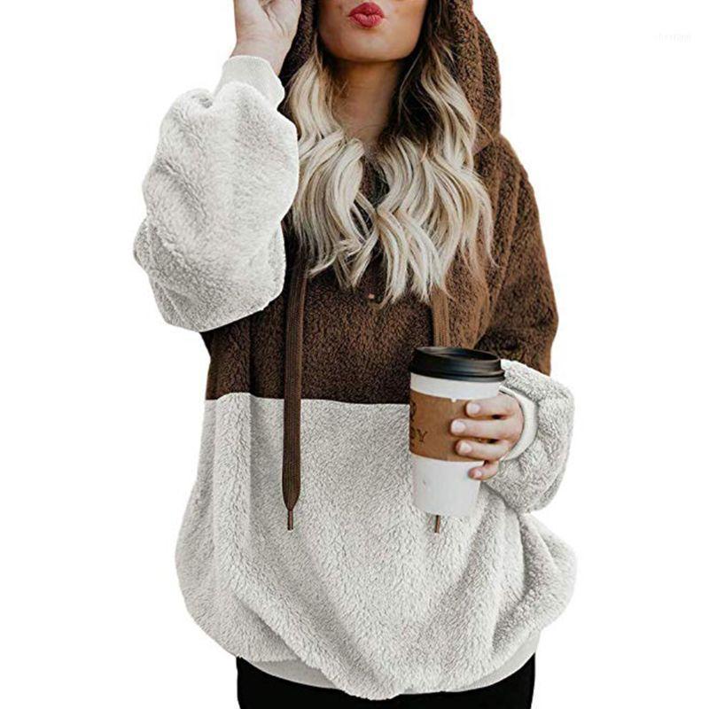 

Womens Oversized Winter Thicken Warm Long Sleeve Hoodies Drawstring Fluffy Faux Fleece Pullover Sweatshirt Coat Tops1, Black