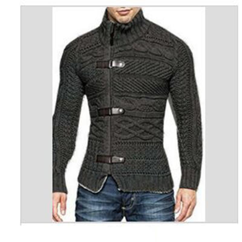 

Men' Sweaters Autumn Winter Mens Knit Sweater Pullover Casual Warm Knitted Cardigan Men White Turtleneck Slim Fit Thin Clothes SweatersMen, Black